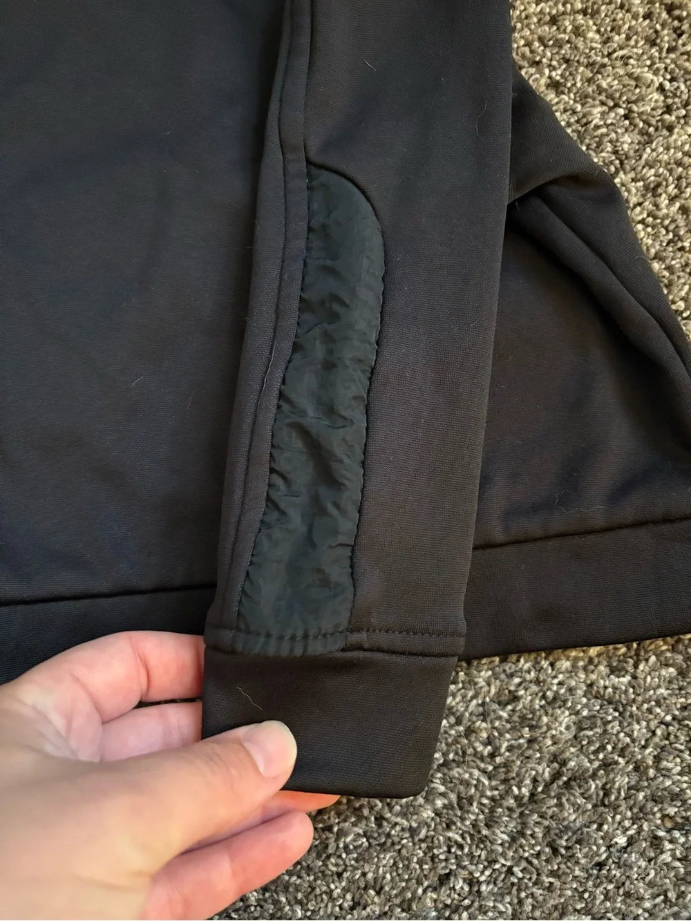 Athletic Works Black Hoodie with Teal Accent Stripe